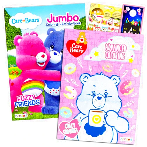 Care Bears Coloring Book Super Set - 2 Jumbo Books and Bonus Stickers (Care Bears Party Supplies)