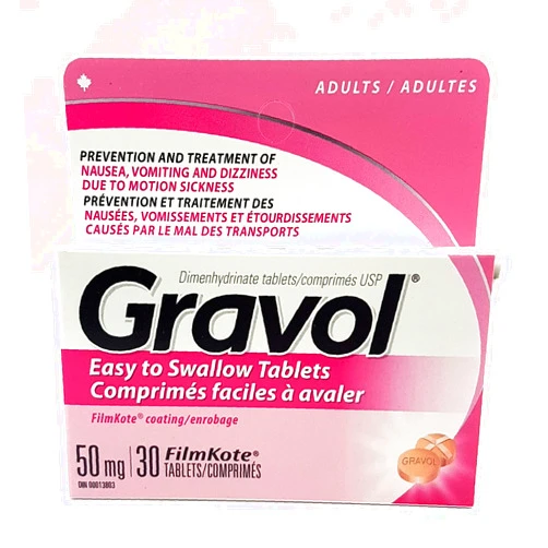 Gravol Easy to Swallow GRAVOL (30 tablets) Antinauseant for NAUSEA, VOMITING, DIZZINESS & MOTION SICKNESS