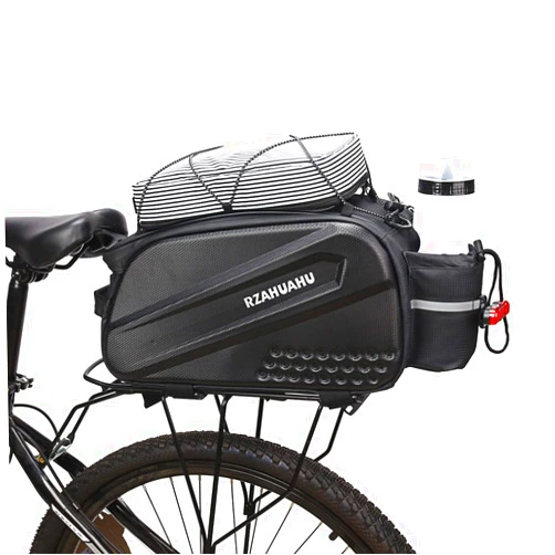 Luckeep Biking Bike Rear Seat Bag - Bicycle Trunk Pannier Bag, 10L Capacity Waterproof Bike Carrier Backseat Bag, Double Water Resistant Zipper, Cycling Back Seat Cargo Pouch with Strap & Rain Cover