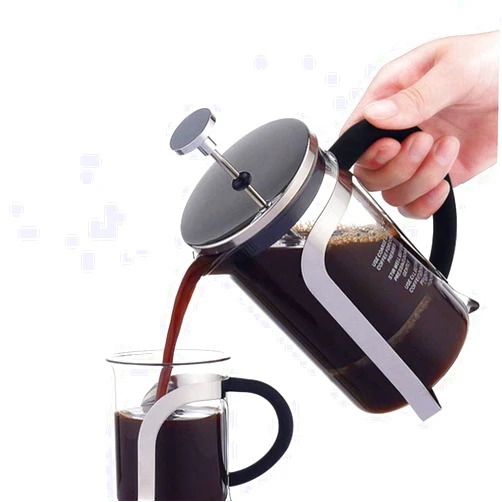 Chenbz Coffee Press Household Manual Tea Filter Cup Tea Maker French Pressure Pot Glass Hand Brewed Coffee French Press Set Coffee Maker (Color : Clear, Size : 350ml)