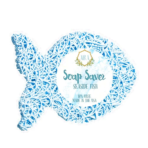 Aira Soap Saver - Soap Dish & Holder - BPA Free Shower & Bath Holder - Drains Water, Circulates Air, Extends Soap Life - Easy to Clean, Fits Sets - Seaside Fish