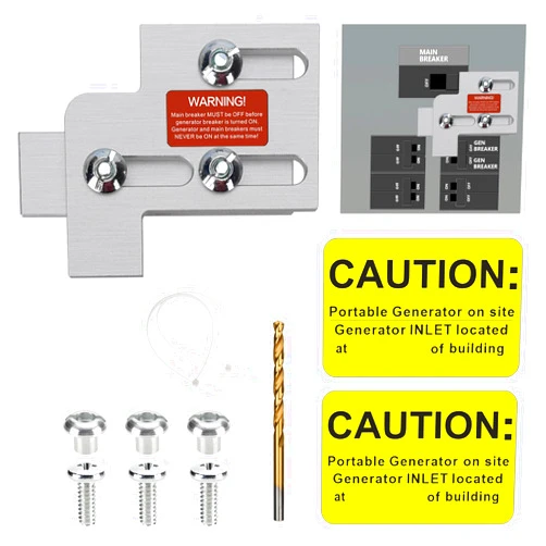 BFLCTGCF Generator Interlock Kit Compatible with Square D QO & Homeline Indoor or Outdoor 100 or 125 amp Breaker,3/4 Inch Spacing Between Main and Branch Breaker