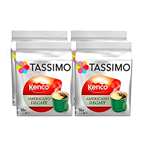 Tassimo T Discs Kenco Americano Decaf (4 Pack, 64 T Discs/pods), 64 Servings
