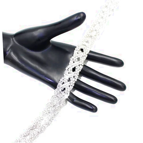 PEARLY JUN Rhinestone Trim Rhinestone Stringing DIY Jewelry Wedding Necklaces Bracelets Craft Projects Wedding Bouquets (ML022-silver)