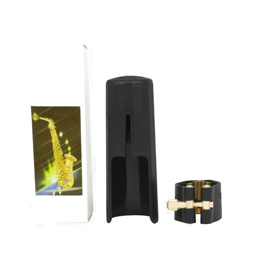 MEELYHOMEZQA PU Leather Soprano Saxophone Ligature Clip Fastener with Saxophone Mouthpiece Plastic For Sax Saxophone Part