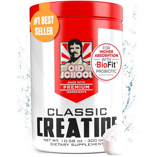 Old School Labs 5000mg Micronized Creatine Monohydrate Powder + BioFit™ (Max Absorption) - Supports Muscle Growth, Strength, Endurance, Focus, Brain, Performance & Recovery - USA Made - Men & Women - 60 Servings