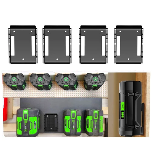 POBNRA 4 Pack for EGO Battery Holder | EGO Battery Mount | EGO Accessories | Ego Holder | 56V Ego Battery Holder Wall Mount | EGO 56V Battery Under Shelf Mount fit All EGO Battery