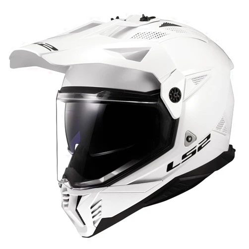 LS2 Helmets Blaze II Adventure Motorcycle Helmet W/SunShield (Gloss White - Large)
