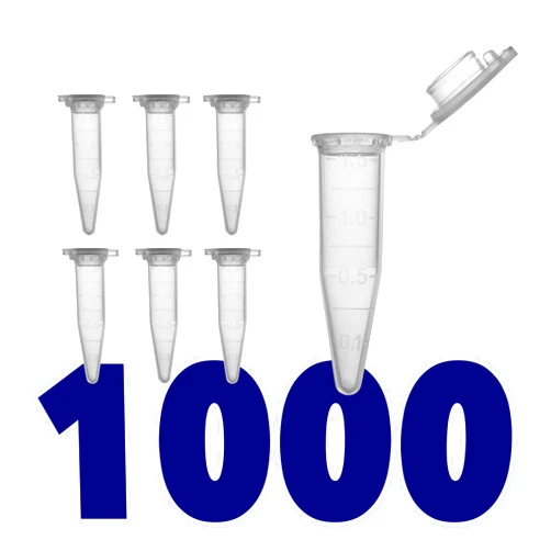 Kashi Scientific 1.5mL Microcentrifuge Tube with Snap Cap [1000/Pack] 1.5 mL Centrifuge Tubes with Flip Cap, Clear Graduation, Polypropylene, Plastic Lab Snap Tubes