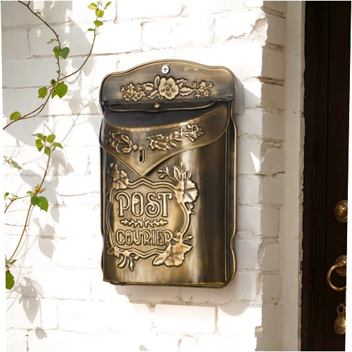 Uniclife Wall Mount Mailbox, Mailboxes for Outside, Decorative Vintage Mailbox, Metal Mail Box for House Decorations, Door Mail Box Decor for Home Garden & Outdoor, (No Locking Mechanism)