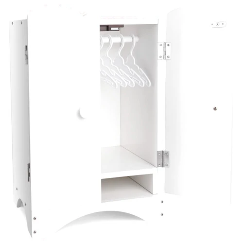 BABESIDE Wooden Baby Dolls Closet for 12-16 Inches Doll, Armoire Dolls Wardrobe for Babys Doll Clothes Storage, Includes 10 Clothes Hangers, Babys Dolls Accessories Furniture fit Dolls Boy Girl