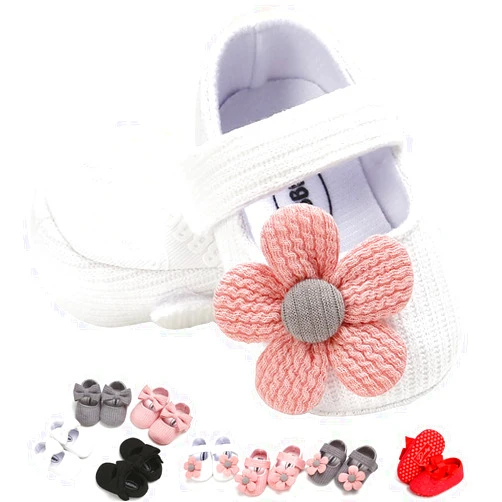 GDSDYM Baby Girls Mary Jane Flats with Bowknot Floral Princess Wedding Dress Shoes Soft Newborn Infant Crib First Walkers Prewalker