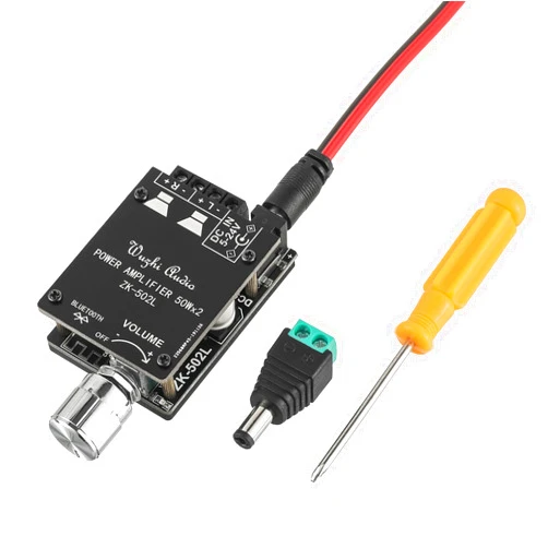 EPLZON 50W+50W Bluetooth Amplifier Board DC 5-24V BT and AUX Inputs 2.0 Channel Stereo AMP Board Audio Power Amplifier Module for DIY Wireless Speakers Password Free Connect(ZK-502L)