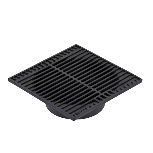 NDS 970 Square Grate Spee-D Catch Basin 6 in. Drain Pipes & Fittings, 9 in, Black Plastic