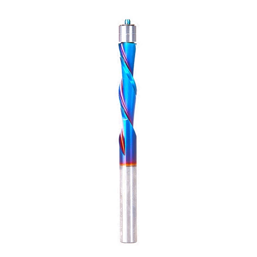 Amana Tool 46297-K SC Spektra Extreme Tool Life Coated UltraTrim Spiral 1/4 D x 1 CH x 1/4 SHK x 3 Inch Long w/ Double BB Down-Cut Router Bit
