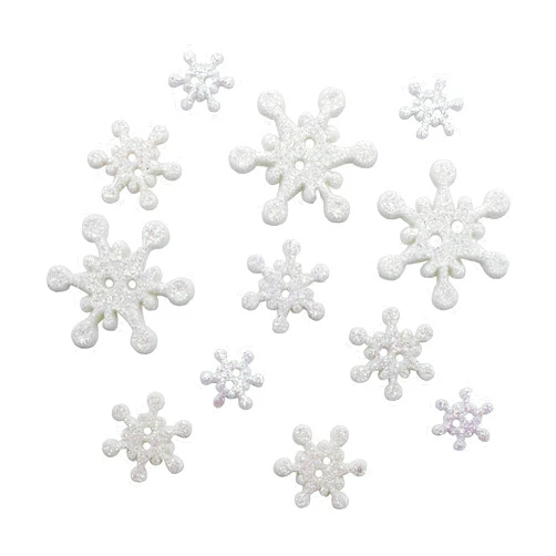 Buttons Galore and More BUTTONS GALORE, INC Galore Christmas Themed Buttons-Glistening Snow 12/Pkg, Mulitple