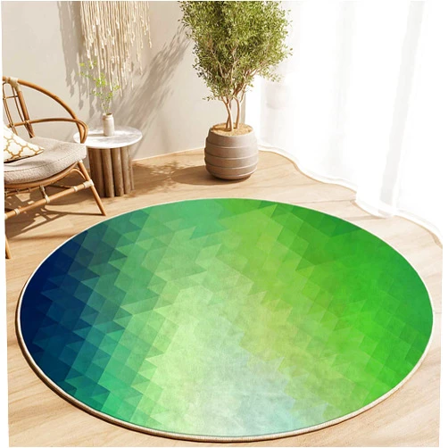 RevoLue Round Rug 4 FT Gradient Geometry Rolling Chair Mat Abstract Desk Chair Mat with Multi-Purpose Office Home Floor Protector mat Chairmats