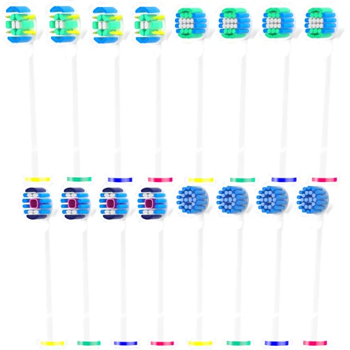 Aoxgao Replacement Heads Compatible with Oral b Braun, 16 Pcs Electric Toothbrush Heads for Oral-b Floss Pro 1000 Smart Genius x White