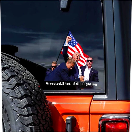 Nouiroy Trump Fight for USA Decal You Missed Trump Sticker God Gun Trump Victory Sticker Funny Trump Car Decal I Love Trump Stickers for Cars (Keep Fighting)