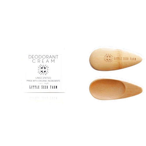 Little Seed Farm All Natural Deodorant Cream, Aluminum Free Deodorant for Women or Men, 2.4 Ounce - Unscented + Applicators Bundle