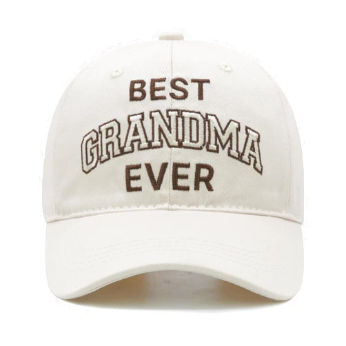 Waldeal Grandma Hat for Women, Mother's Day Birthday Gifts for Grandmother Mimi Gigi Nana from Grandkids, Adjustable Cotton Embroidered Grandma Baseball Cap Beige