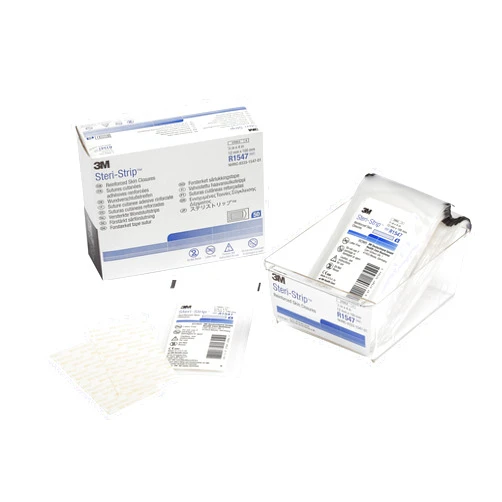 Steri-Strip 3M™ Steri-Strip™ Reinforced Adhesive Skin Closures, R1547, 1/2 in x 4 in (12 mm x 100 mm), 50 Bag/Carton, 4 Carton/Case
