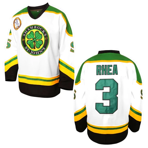 MESOSPERO 3 Ross The BOSS Rhea Hockey Jersey for Men,ST John's Shamrocks Stitched with EMHL Patch White Green Black