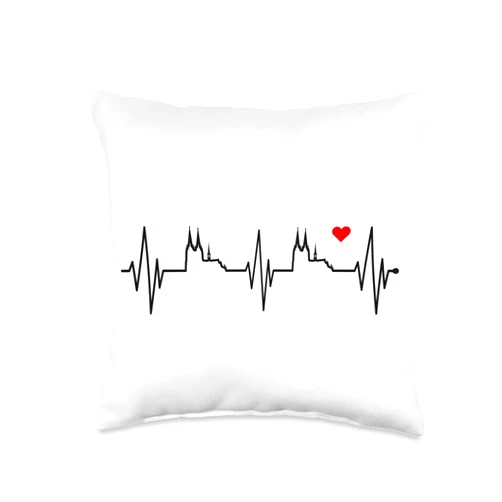 Beautiful Cologne Skylines For Cologne Lovers Skyline Heartbeat Germany Köln Cologne Cathedral Throw Pillow, 16x16, Multicolor