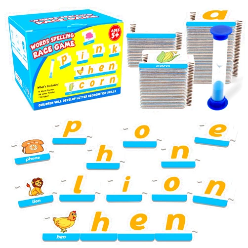 Quilinz Word Spelling Games for Toddlers,ABC Alphabet Puzzle Cards for Kids,Phonics Games,Speech Therapy Toys,letter matching game,Alphabet Learning Toys,Preschool Learning Activities,Sight Word Games