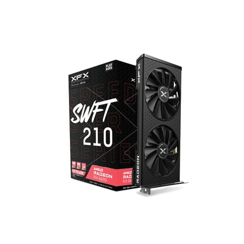 XFX Speedster SWFT 210 Radeon RX 6600 CORE Gaming Graphics Card with 8GB GDDR6 HDMI 3xDP, AMD RDNA 2 RX-66XL8LFDQ