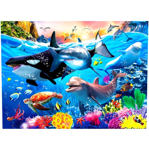 RANSUNN Puzzles for Kids Ages 4-8 Year Old - Underwater World,100 Piece Jigsaw Puzzle for Toddler Children Learning Educational Puzzles Toys for Boys and Girls.