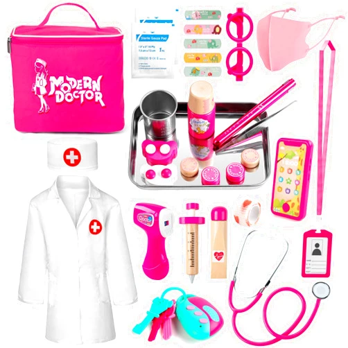 Sundaymot Doctor Kit for Kids, 31Pcs Doctor Kit for Toddlers 3-5, with Medical Bag, Stethoscope and Dress Up Costume, Pretend Playset for Toddlers, Doctor Toy Gift for Boys and Girls for Role Play.