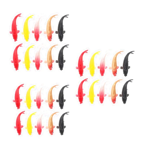 LOGOFUN 30PCS Miniature Fish Models Tiny Fish Figures Mini Resin Realistic Goldfish for Micro Landscape Aquarium Home Display Decor - 5 Colors 2CM