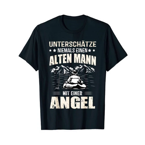 Kleidung zum Angeln & Jagen Für Jäger & Angler Mens Funny angler saying old man with fishing gift T-Shirt