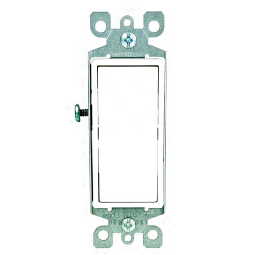 Leviton 5601-2WM 15 Amp, 120/277 Volt, Decora Rocker Single-Pole AC Quiet Switch, Residential Grade, Grounding, 10-Pack, White