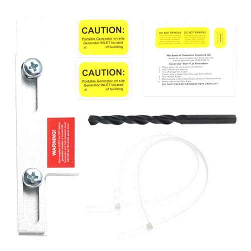 Gohantee Generator Interlock Kit, Compatible with Square D Generator Lockouts for Homeline Meter Main 150 or 200 Amp Breaker, for Safe Usage of Portable Power During Outage - Brushed Nickel