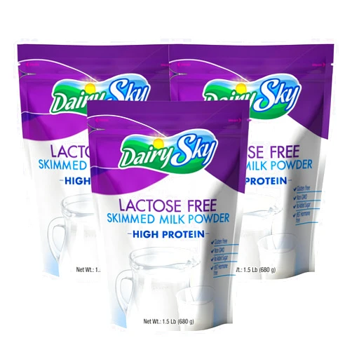 DairySky Tri-Pack: Lactose-Free Milk Powder 24oz - Skim Powdered Milk | Non-GMO, Fat-Free for Baking & Coffee | Kosher, Rich in Protein & Calcium | Perfect Liquid Milk Substitute | RBST Hormone-Free