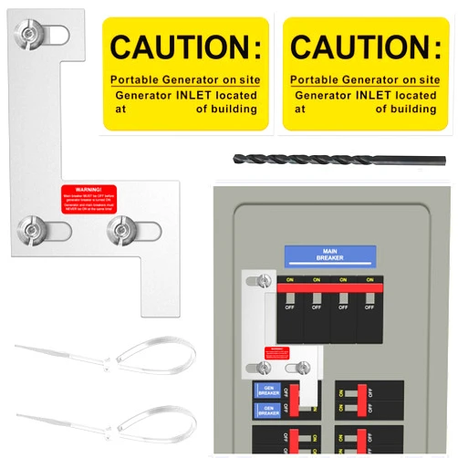 Inzizik Generator Interlock Kit for ITE, Gould, Murray, Siemens 150 or 200 Amp Panel, Electrical Interlock Kit, 1 1/4 Inch Spacing Between Main and Branch Breaker