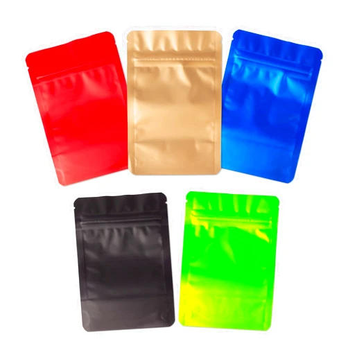 Kando Set of 100 Mylar Bags With Matte Finish | 3.5g Smell Proof, Food Storage Aluminum Foil Bags | Stand-up, Resealable, Vacuum Sealable, Leak-Proof Pouch