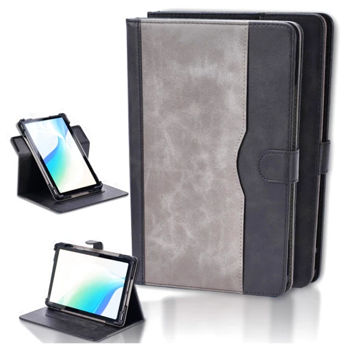 Jioeuinly Case Compatible for Tibuta E100 R25 Tablet Case 360 Degree Rotation Multi-Viewing Angels PU Leather Stand Folio Cover Camera can be Used Black