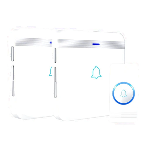 AVANTEK Wireless Doorbell, D-3W Waterproof Door Chime Kit Operating at over 1300 Feet with 2 Plug-In Receivers, 52 Melodies, CD Quality Sound and LED Flash