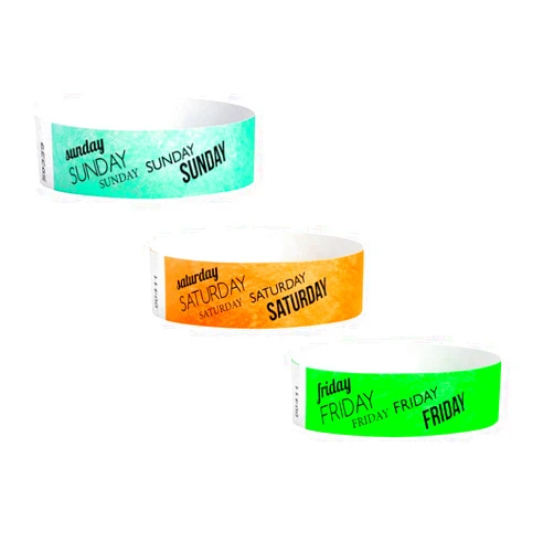 WristCo Tyvek Wristbands Weekend Variety Pack - 1,500 Count ¾” x 10”- Waterproof Recyclable Comfortable Tear Resistant Paper Bracelets Wrist Bands for Events Concert Festival Admission Party