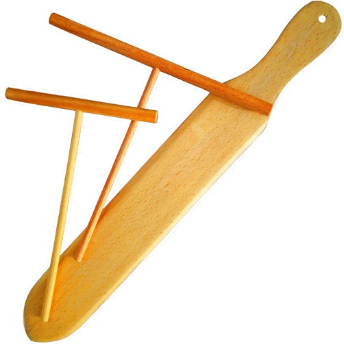 Rollbury Crepe Spreaders and Spatula Set 5 and 7 Inches All Natural Beechwood Removable Easy Storage Convenient Sizes to Fit Any Crepe Pan Maker Great For Pancakes and Comes with Silicone Brush