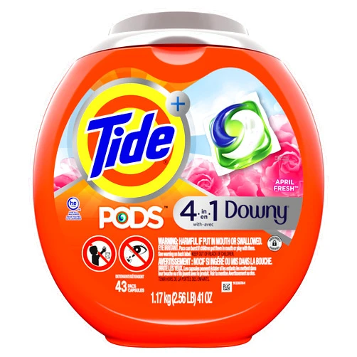 Tide PODS with Downy, Liquid Laundry Detergent Pacs, April Fresh, 43 count