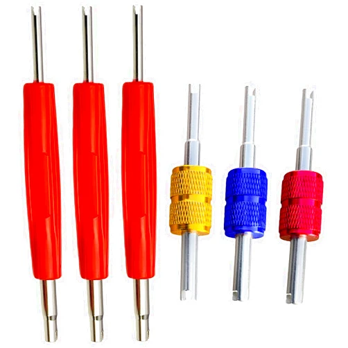 VOTNMIC R134A R12 A/C HVAC Valve Core Removal Tool Set，Tire Schrader Valve Stem Core Remover Tool Air Conditioning Line Repair Tools for HVAC R22 R32 R410A (6Pcs Schrader Valve Tools)