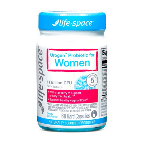 Life-Space Urogen Probiotic with Cranberry for Urinary Tract Health, Women's Probiotic with Lactobacillus rhamnosus&reuteri. for Vaginal Health, 11 Billion CFU per Capsule, 2-Month Serving-60 Capsules