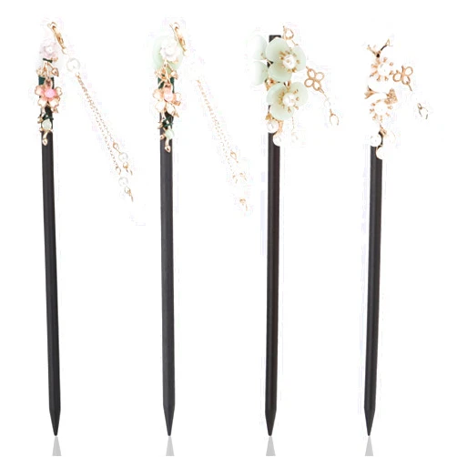 Molain 4 Pcs Chinese Hair Stick Butterfly Flower Hairpin, Vintage Retro Hanfu Pins Classic Hair Chopsticks Chinese Hair Pins Japanese Hair Stick for Women Girls