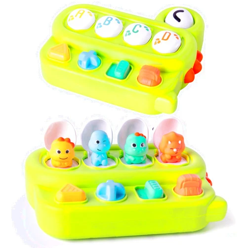 Tovol Zerky Cause and Effect Toy for Toddlers Age 1 2 3, Pop Up Dinosaur Toy Sensory Early Learning Toy for Baby 6-12 Months Fine Motor Skills Toy for Boy Girl 6 12 18 Months