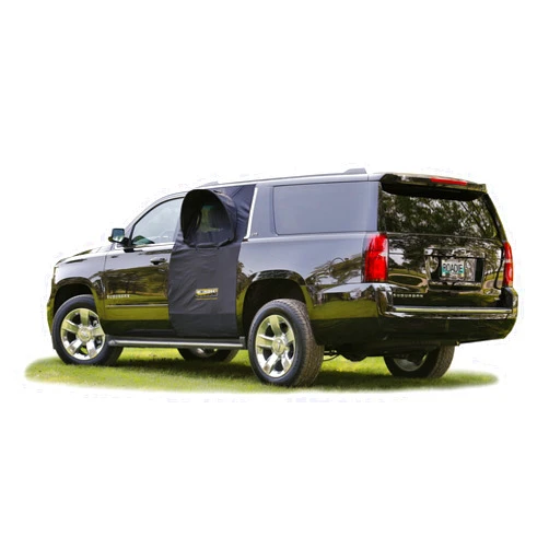 ROADIE- The OVERNIGHTER SUV Window Tent with Bug Screen and Retractable Awning – Great for Camping in an SUV. (Patented)
