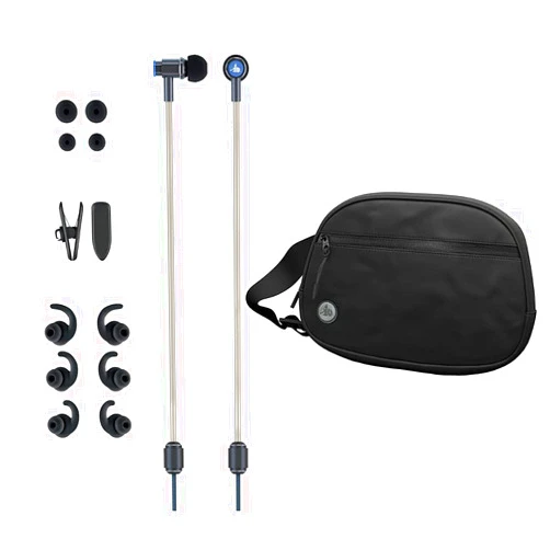 DefenderShield EMF-Free Earbud Headphones & 5G Radiation Protection Fanny Pack - Hip Pack Bundle